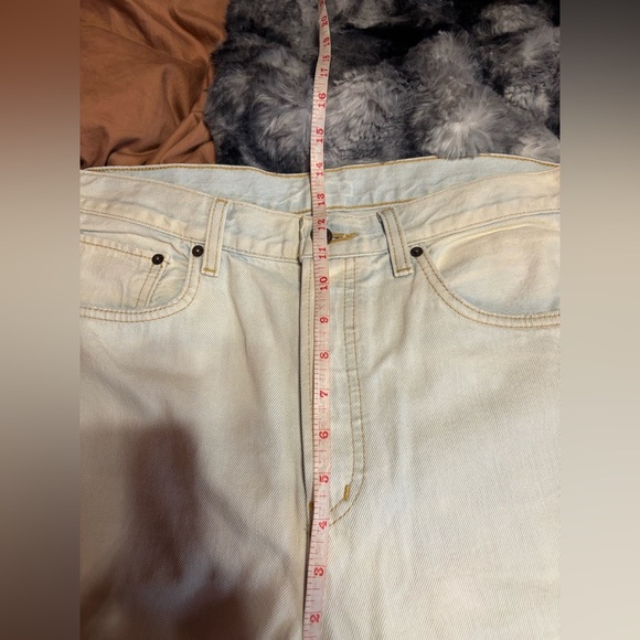 ética loose fit womens jeans size 12 light wash wide leg distressed relaxed fit - Picture 8 of 9